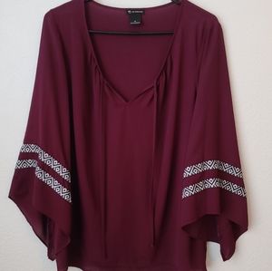 Burgundy Flowy Shirt